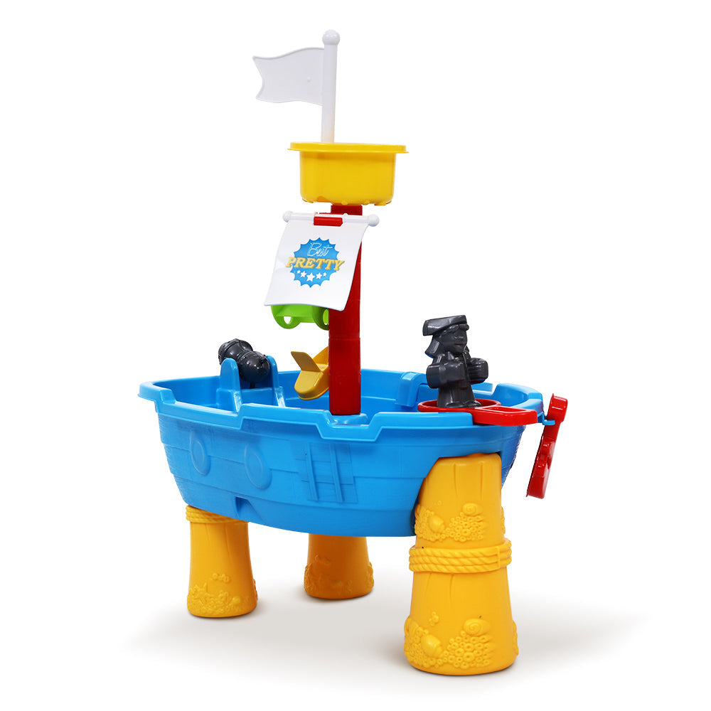 NNEDSZ  Kids Beach Sand and Water Toys Outdoor Table Pirate Ship Childrens Sandpit