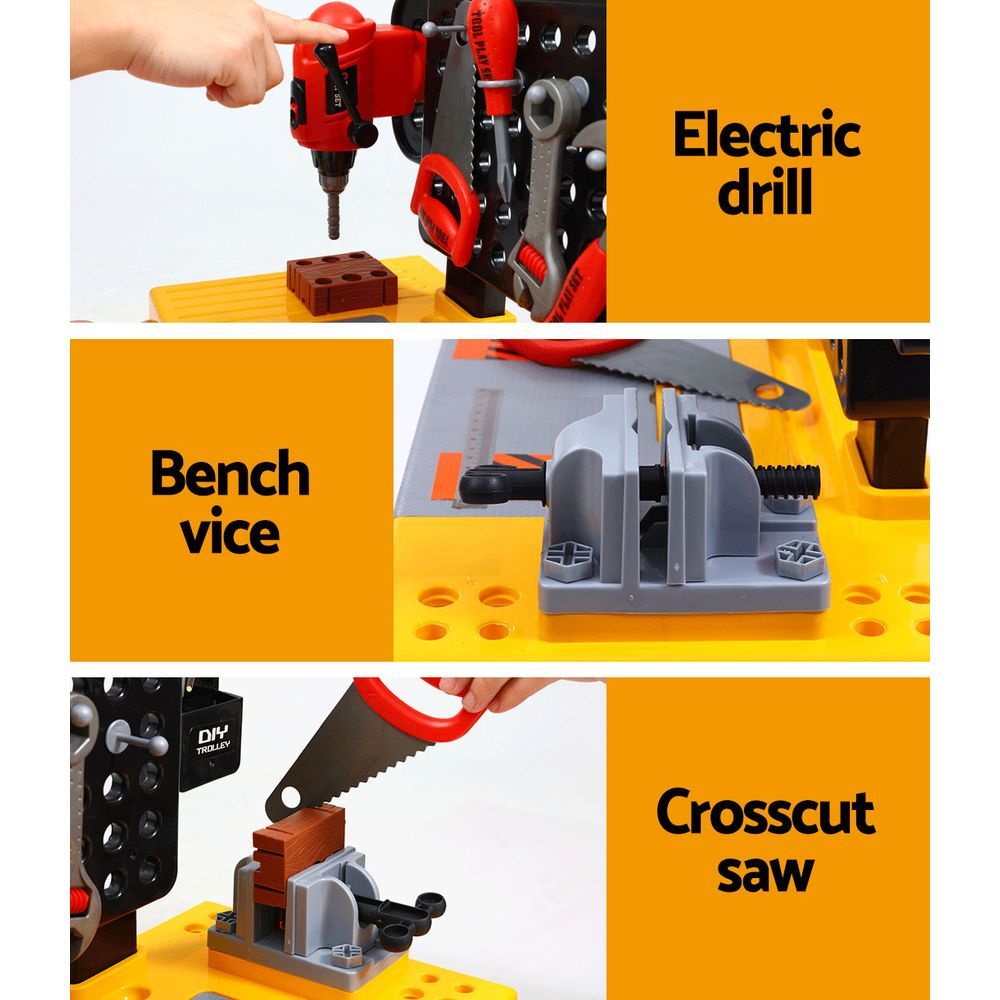 NNEDSZ Kids Pretend Play Set Workbench Tools 54pcs Builder Work Childrens Toys