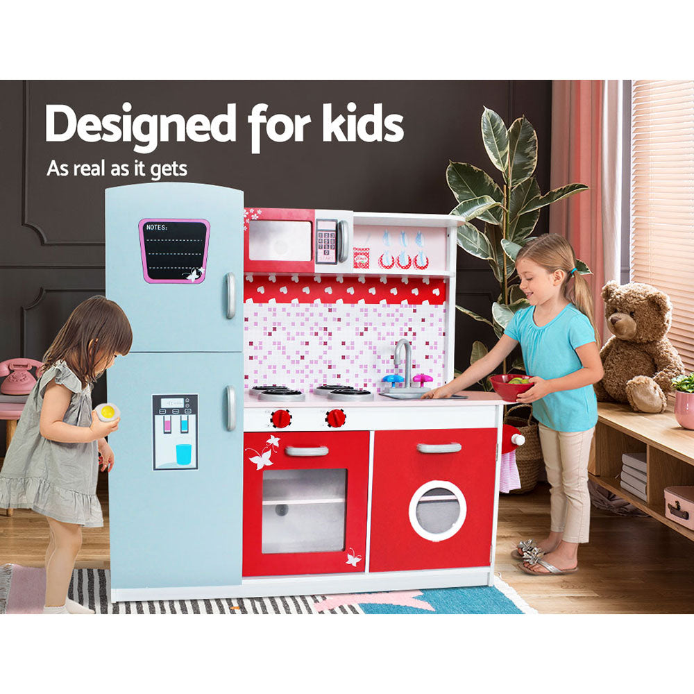 NNEDSZ Kids Kitchen Set Pretend Play Wooden Toys Cooking Cookware Childrens Toy