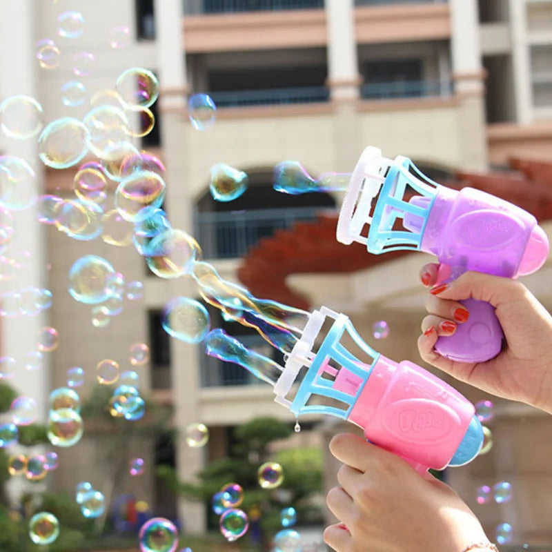 Summer Children's Electric Fan Bubble Gun Machine Water Toys