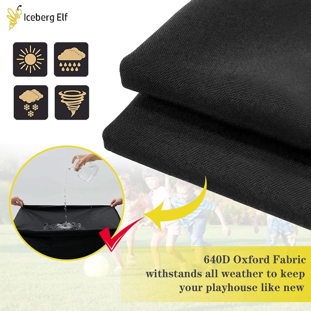 Outdoor Kids Playhouse Cover 57x57x63 Black Waterproof