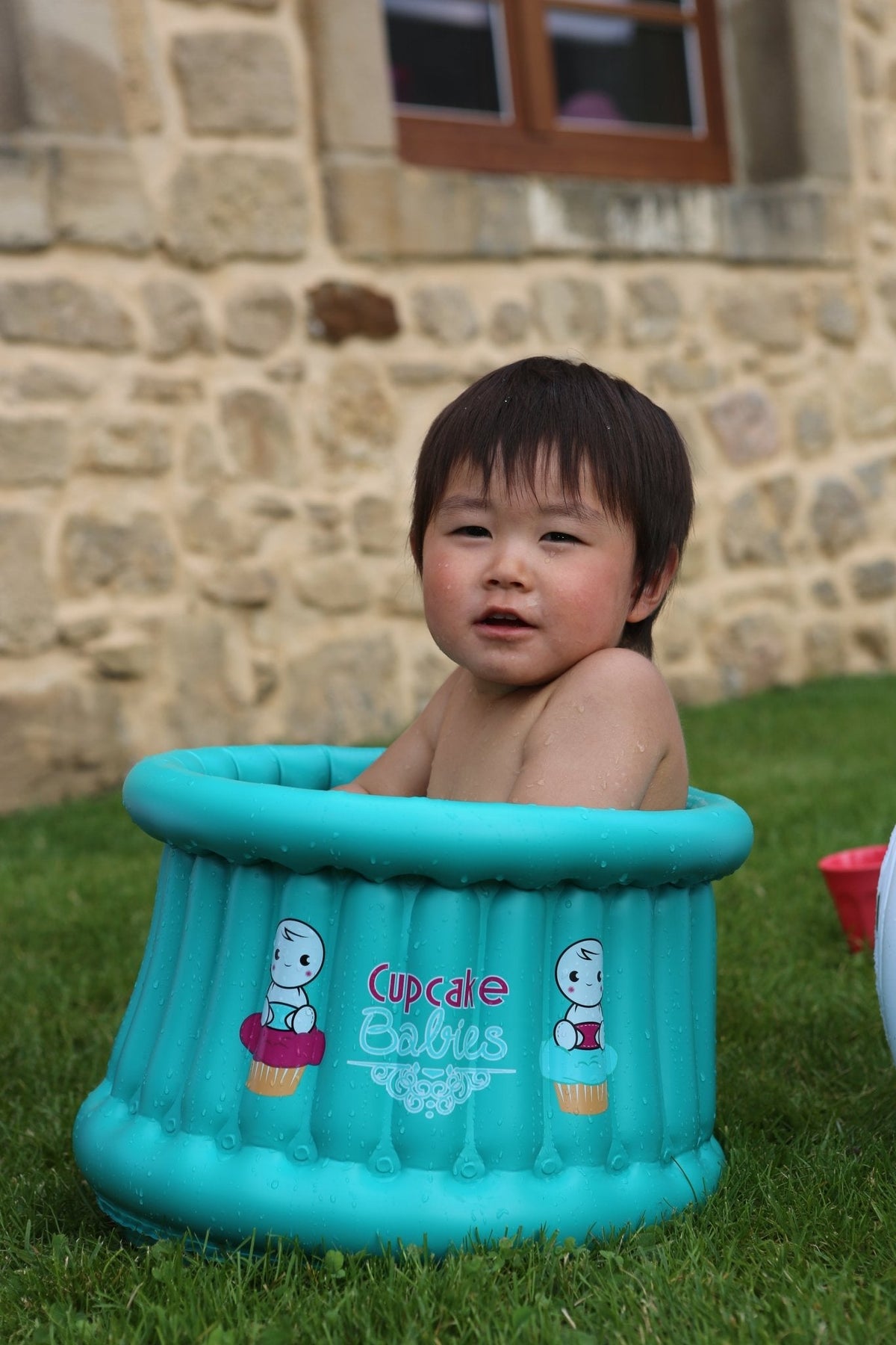 Cupcake Babies Small Bath Turquoise & travel pouch & inflator (suitable from birth up to 1 year)