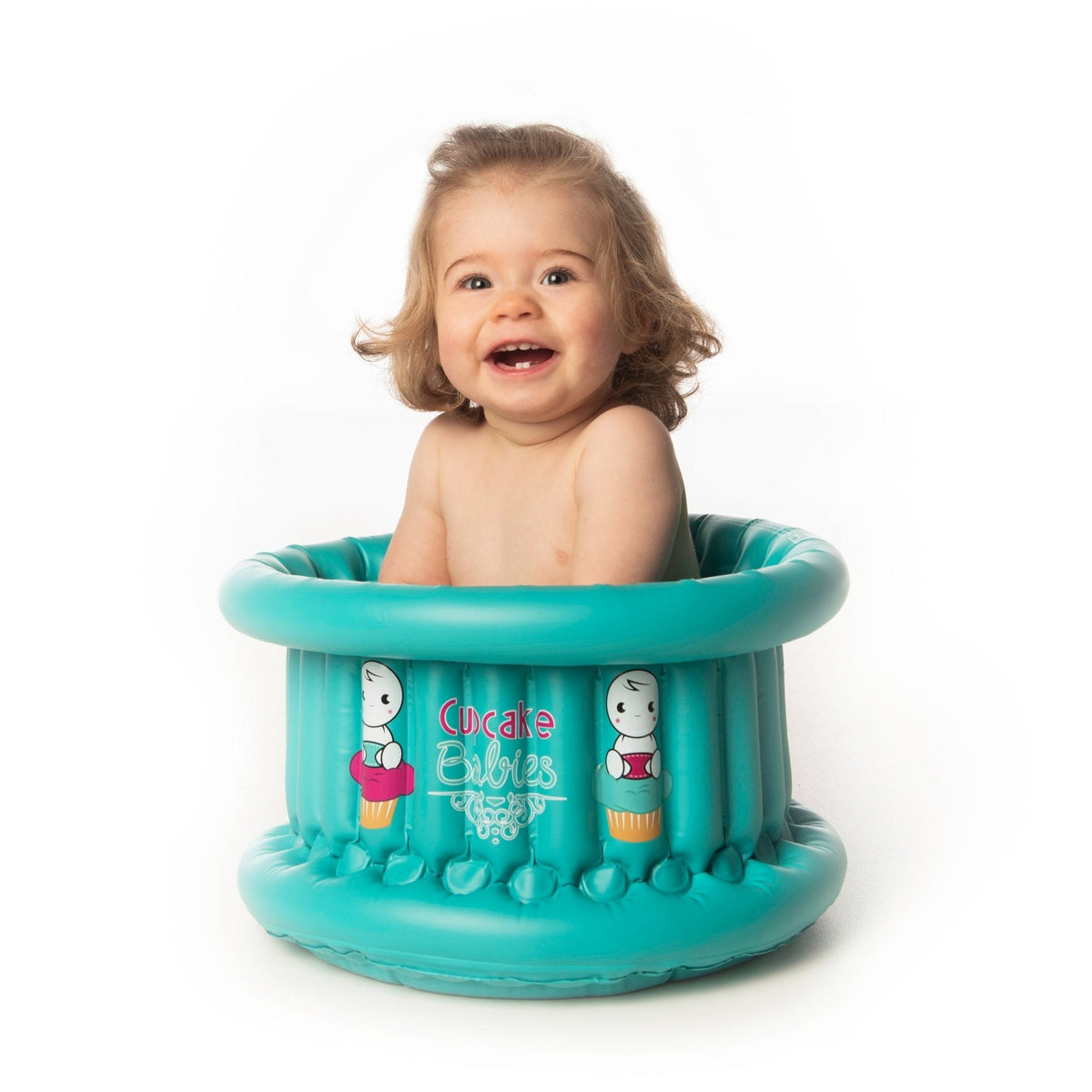 Cupcake Babies Small Bath Turquoise & travel pouch & inflator (suitable from birth up to 1 year)